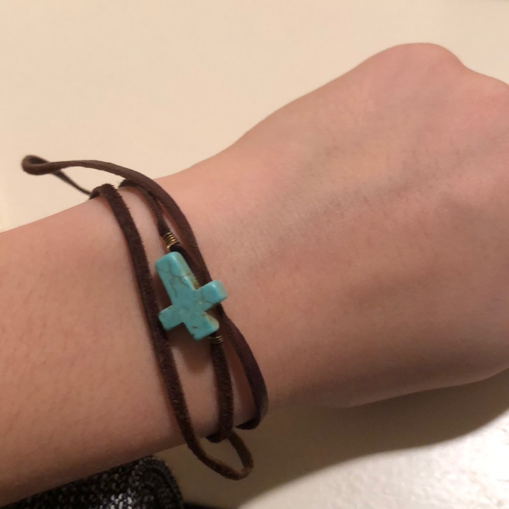 Blue Cross Bracelet